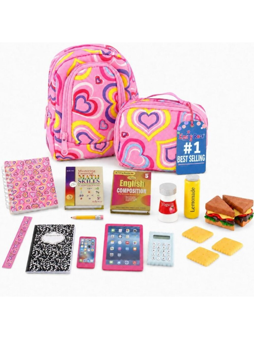 Miniature Lunch Box Playset for 18" Dolls - Pretend Play School Accessories, Age